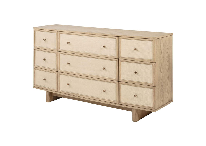 225043 Kailani 9-drawer Dresser Cabinet Beige Oak