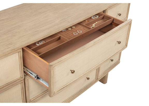 225043 Kailani 9-drawer Dresser Cabinet Beige Oak