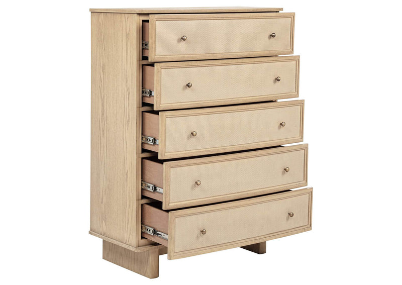 225045 Kailani 5-drawer Bedroom Chest of Drawers Beige Oak