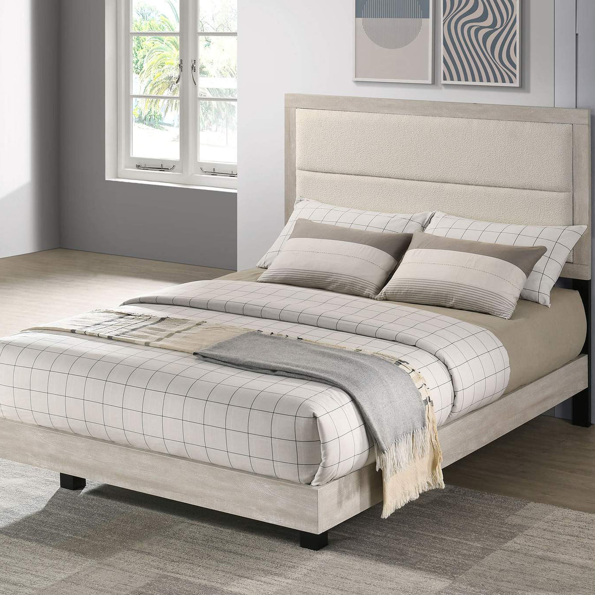 225061F Trenton 54-inch Wood Full Panel Bed Rustic Cream