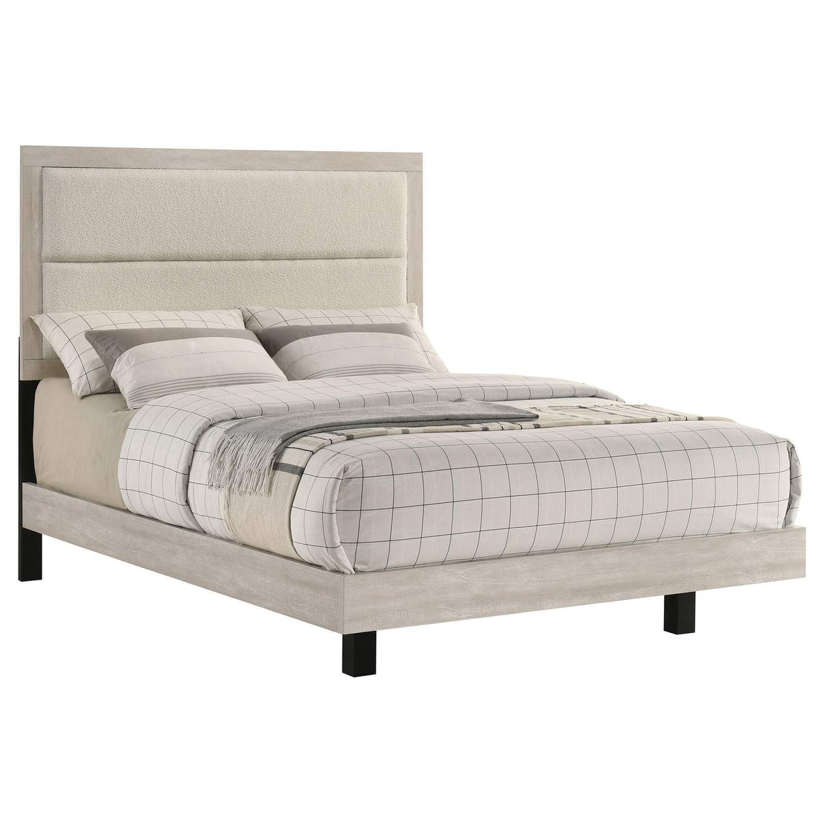 225061F Trenton 54-inch Wood Full Panel Bed Rustic Cream