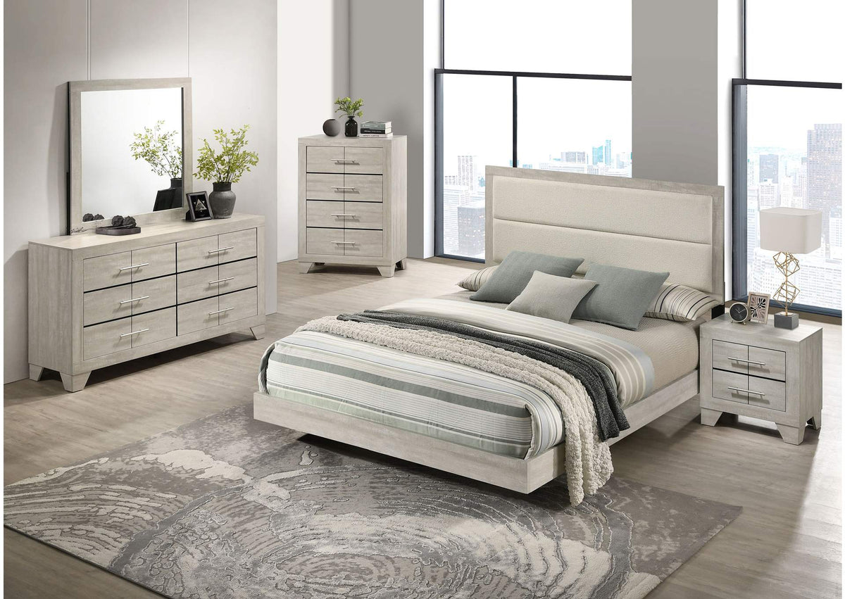 225061KE-S5 Trenton 5-piece Eastern King Bedroom Set Rustic Cream