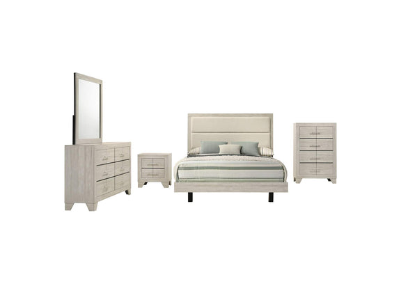 225061KE-S5 Trenton 5-piece Eastern King Bedroom Set Rustic Cream