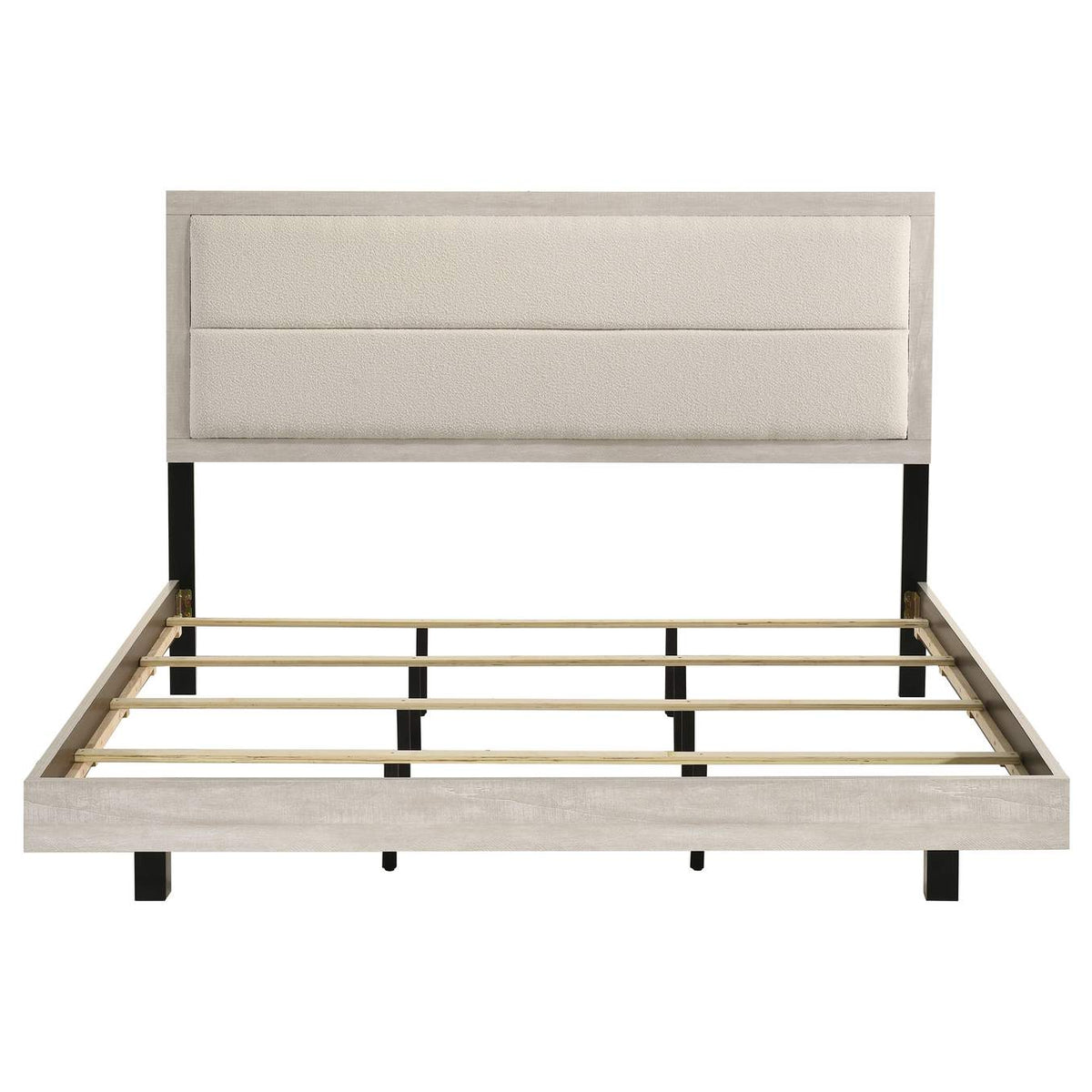 225061KE Trenton 54-inch Wood Eastern King Panel Bed Rustic Cream