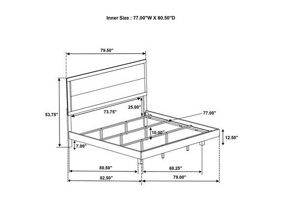 225061KE Trenton 54-inch Wood Eastern King Panel Bed Rustic Cream