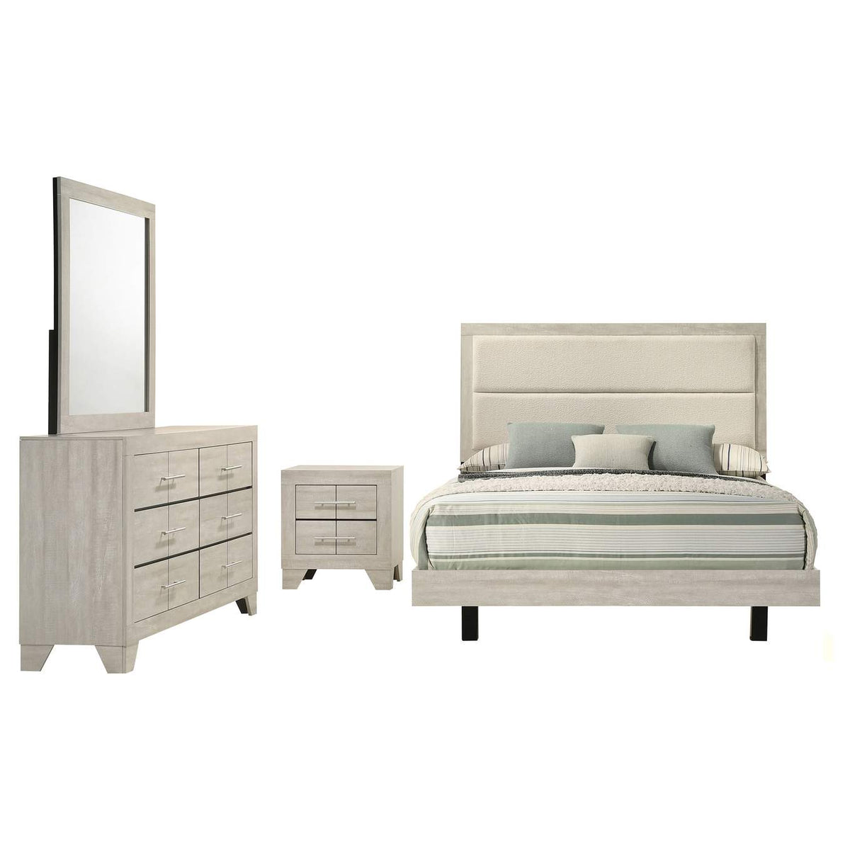 225061Q-S4 Trenton 4-piece Queen Bedroom Set Rustic Cream