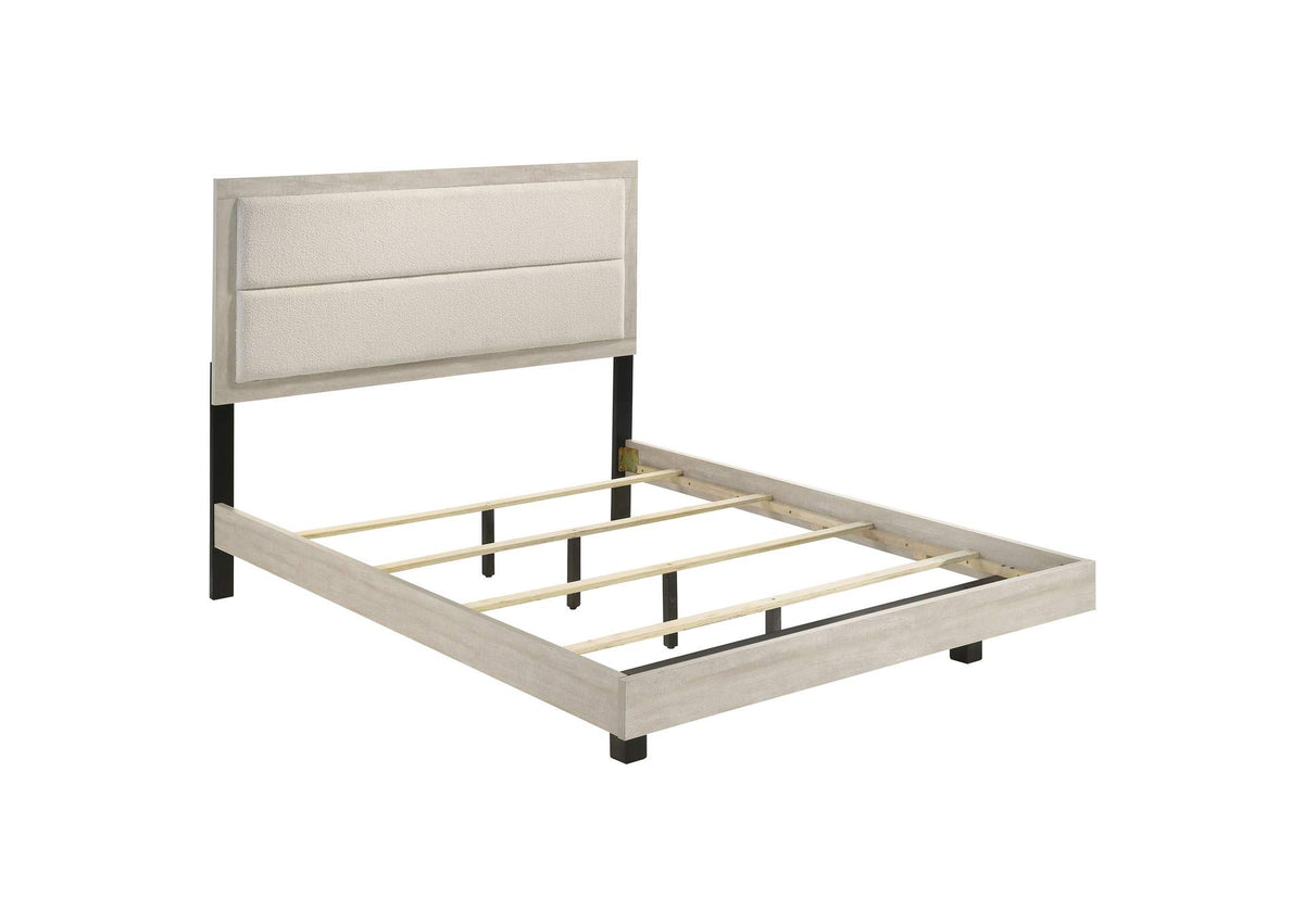 225061Q Trenton 54-inch Wood Queen Panel Bed Rustic Cream