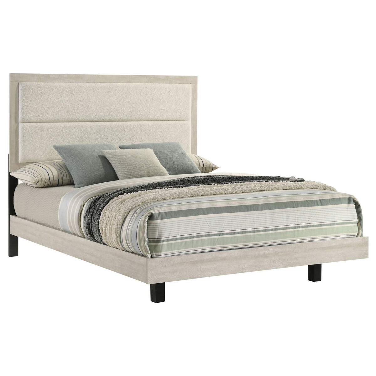 225061Q Trenton 54-inch Wood Queen Panel Bed Rustic Cream