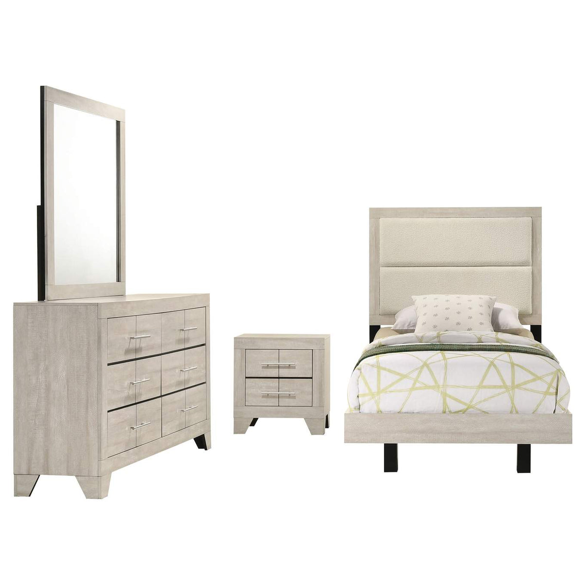 225061T-S4 Trenton 4-piece Twin Bedroom Set Rustic Cream