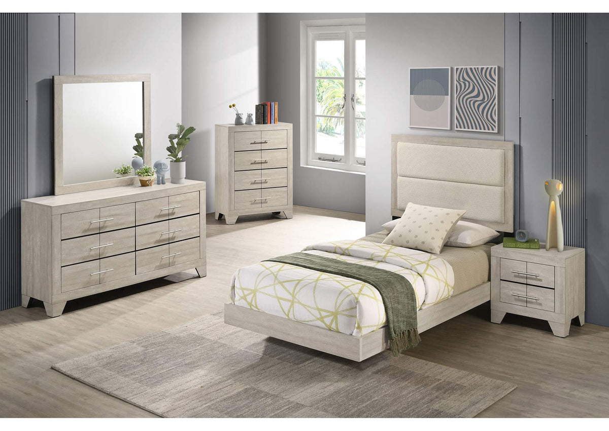 225061T-S5 Trenton 5-piece Twin Bedroom Set Rustic Cream