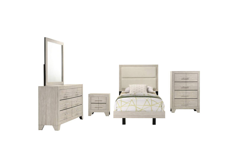 225061T-S5 Trenton 5-piece Twin Bedroom Set Rustic Cream