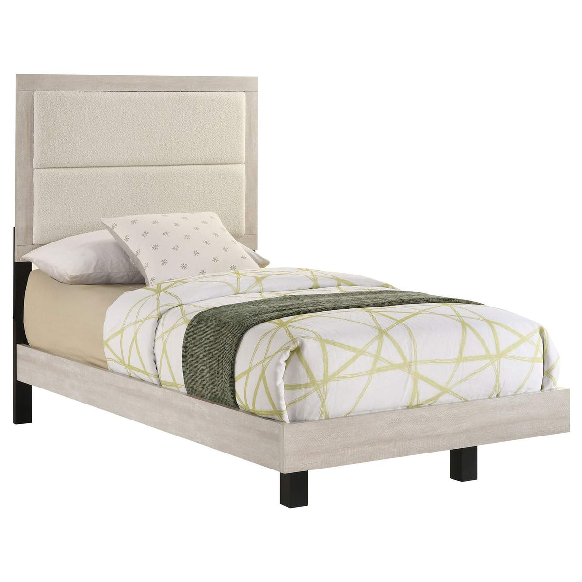 225061T Trenton 54-inch Wood Twin Panel Bed Rustic Cream