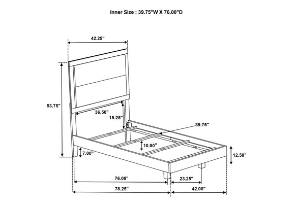 225061T Trenton 54-inch Wood Twin Panel Bed Rustic Cream