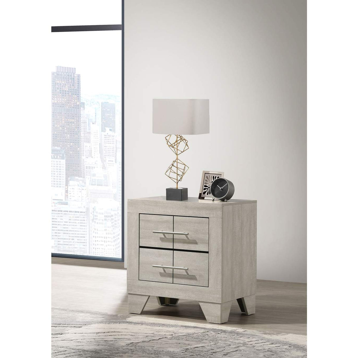 225062 Trenton 2-drawer Nightstand Bedside Table Rustic Cream