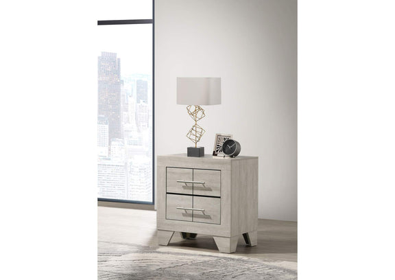 225062 Trenton 2-drawer Nightstand Bedside Table Rustic Cream