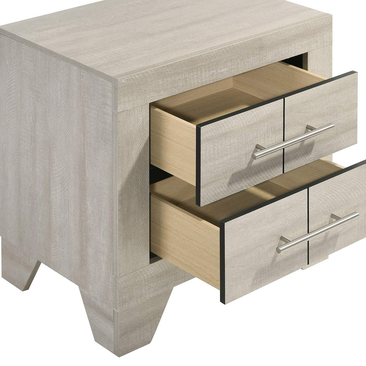 225062 Trenton 2-drawer Nightstand Bedside Table Rustic Cream