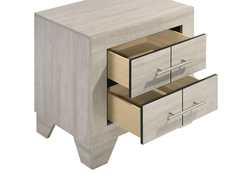 225062 Trenton 2-drawer Nightstand Bedside Table Rustic Cream