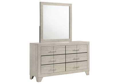 225063M Trenton 6-drawer Bedroom Dresser With Mirror Rustic Cream