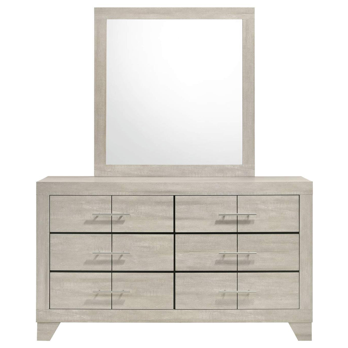225063M Trenton 6-drawer Bedroom Dresser With Mirror Rustic Cream