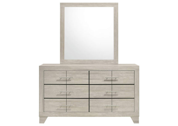 225063M Trenton 6-drawer Bedroom Dresser With Mirror Rustic Cream