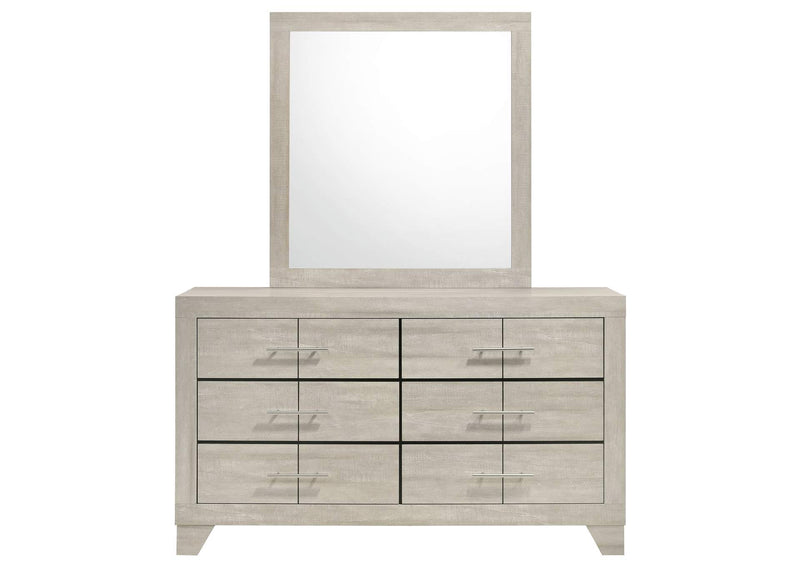 225063M Trenton 6-drawer Bedroom Dresser With Mirror Rustic Cream