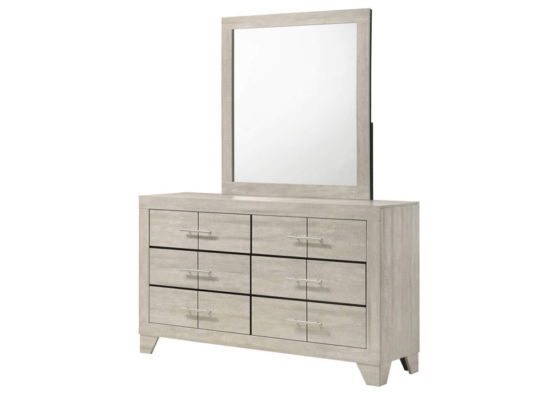 225063M Trenton 6-drawer Bedroom Dresser With Mirror Rustic Cream