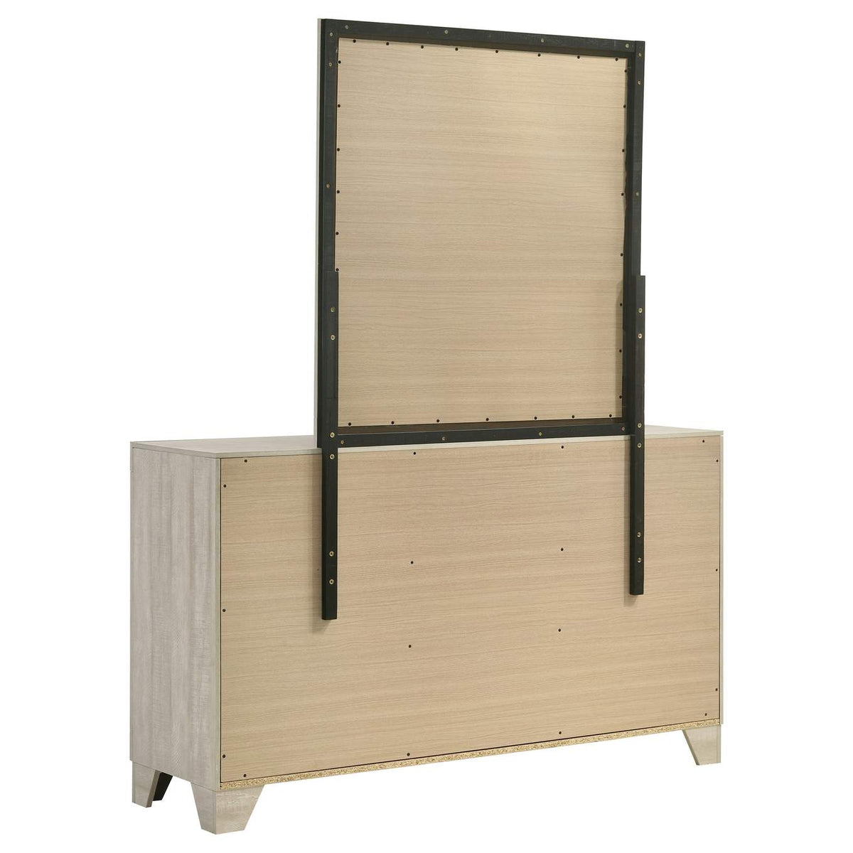 225063M Trenton 6-drawer Bedroom Dresser With Mirror Rustic Cream