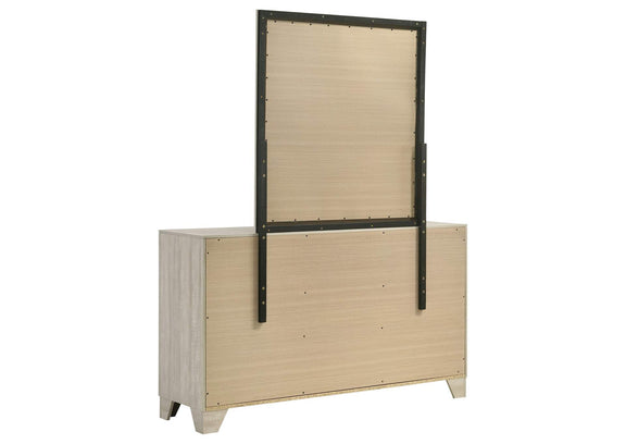 225063M Trenton 6-drawer Bedroom Dresser With Mirror Rustic Cream