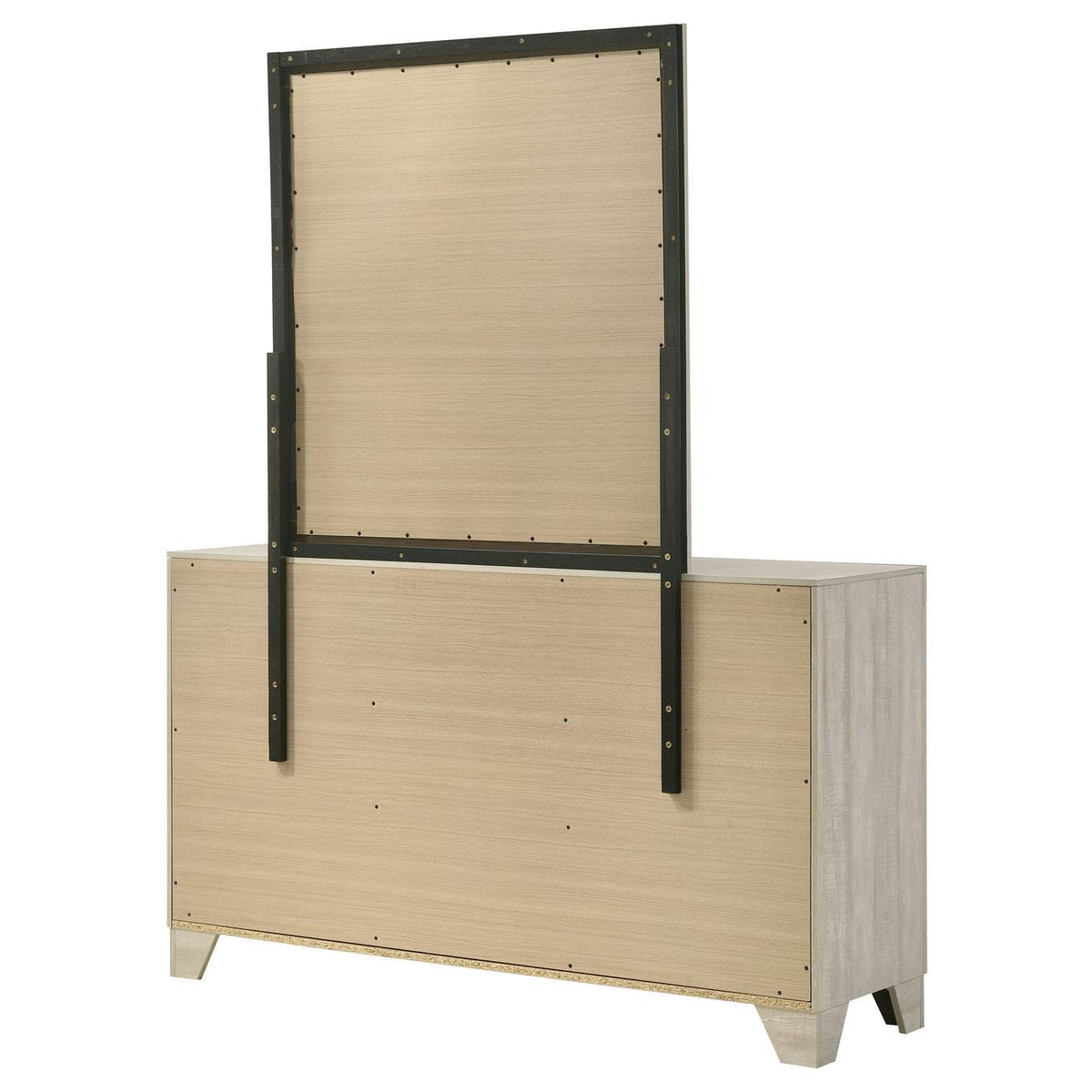 225063M Trenton 6-drawer Bedroom Dresser With Mirror Rustic Cream
