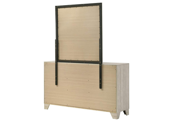 225063M Trenton 6-drawer Bedroom Dresser With Mirror Rustic Cream