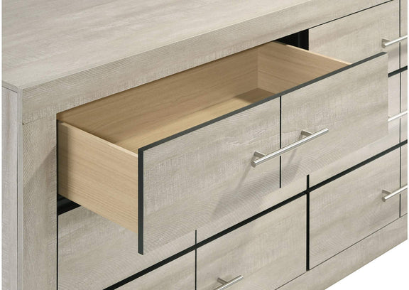 225063M Trenton 6-drawer Bedroom Dresser With Mirror Rustic Cream