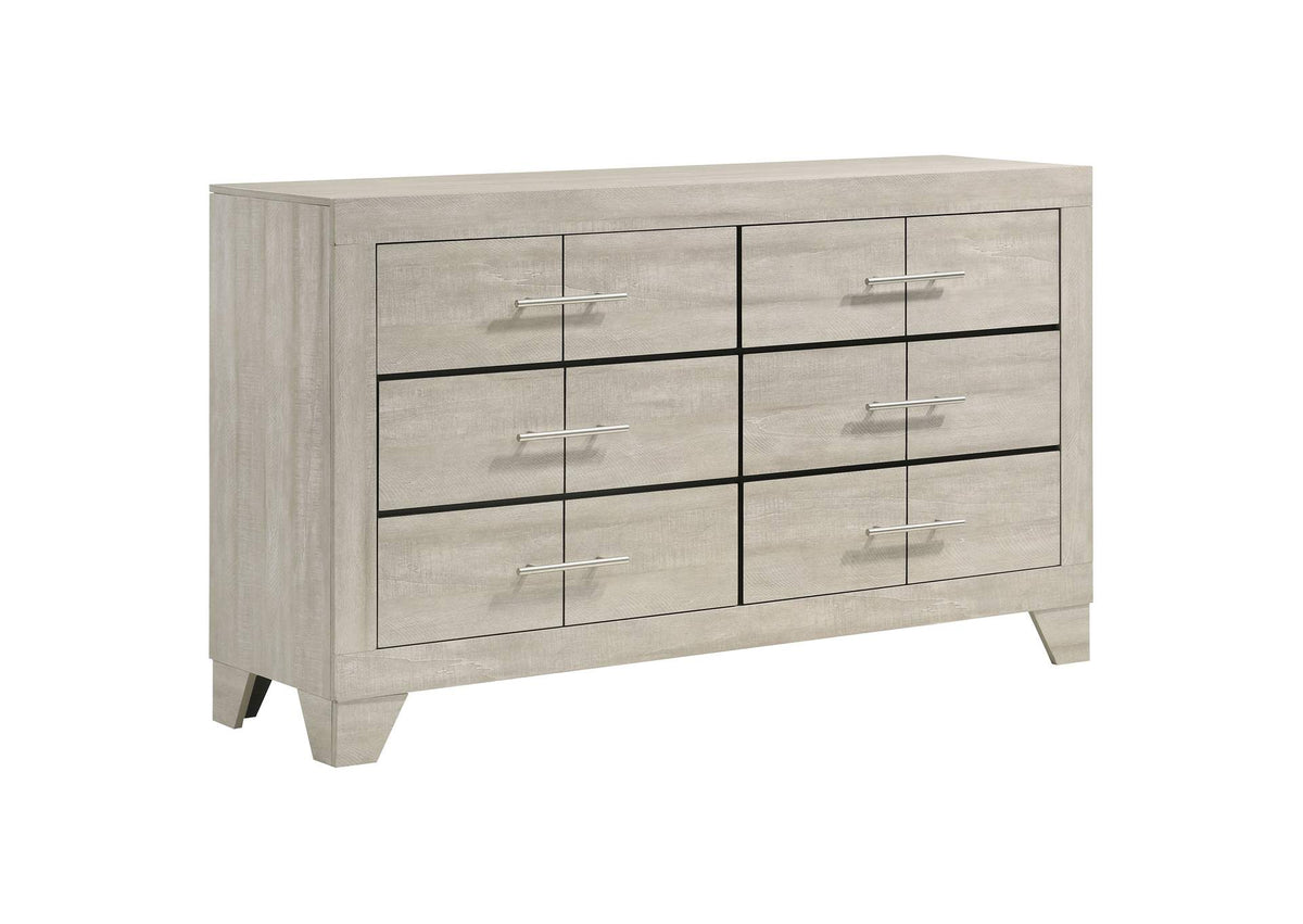 225063 Trenton 6-drawer Bedroom Dresser Rustic Cream
