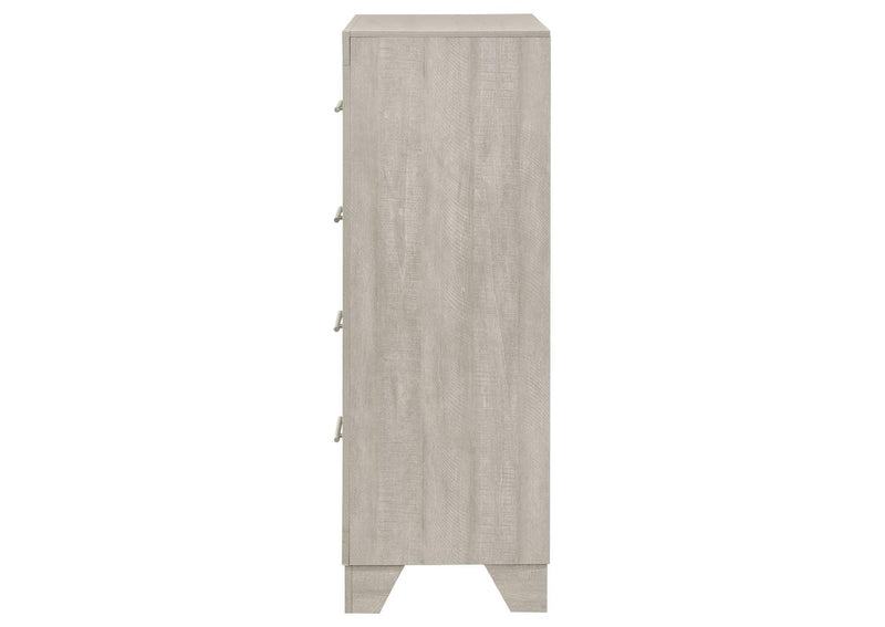 225065 Trenton 4-drawer Bedroom Chest of Drawers Rustic Cream