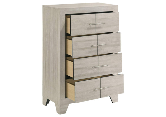 225065 Trenton 4-drawer Bedroom Chest of Drawers Rustic Cream