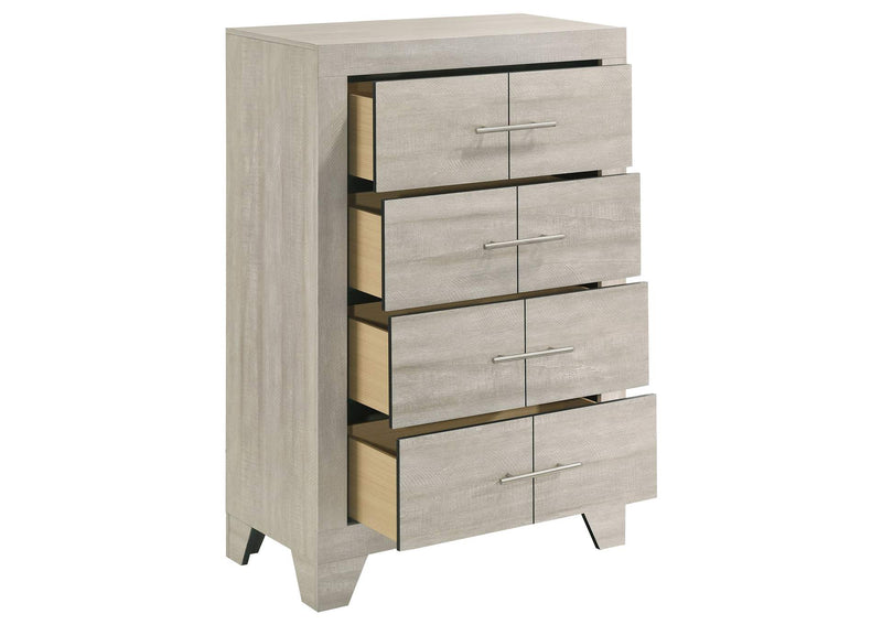 225065 Trenton 4-drawer Bedroom Chest of Drawers Rustic Cream