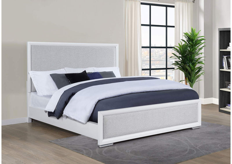 225071KE Gracemont 57-inch Eastern King Panel Bed Grey and White