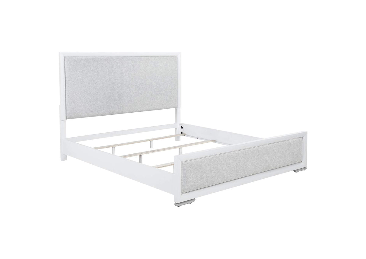 225071KE Gracemont 57-inch Eastern King Panel Bed Grey and White