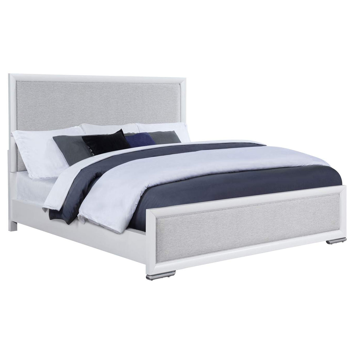 225071KE Gracemont 57-inch Eastern King Panel Bed Grey and White