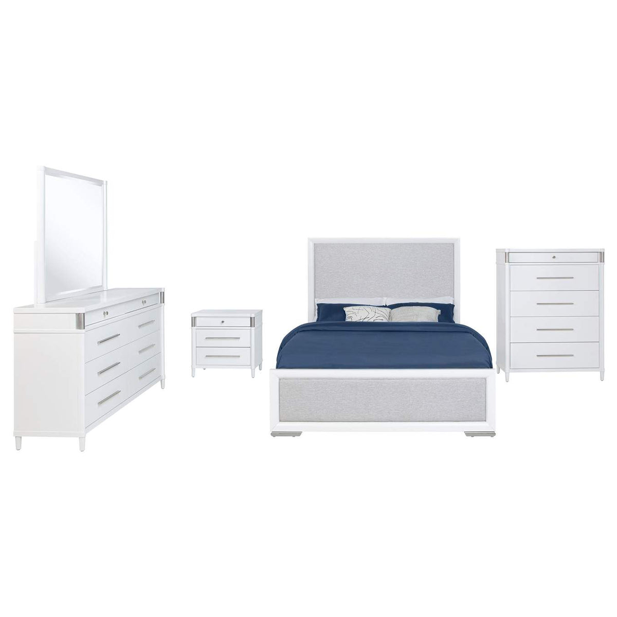 225071KW-S5 Gracemont 5-piece California King Bedroom Set White