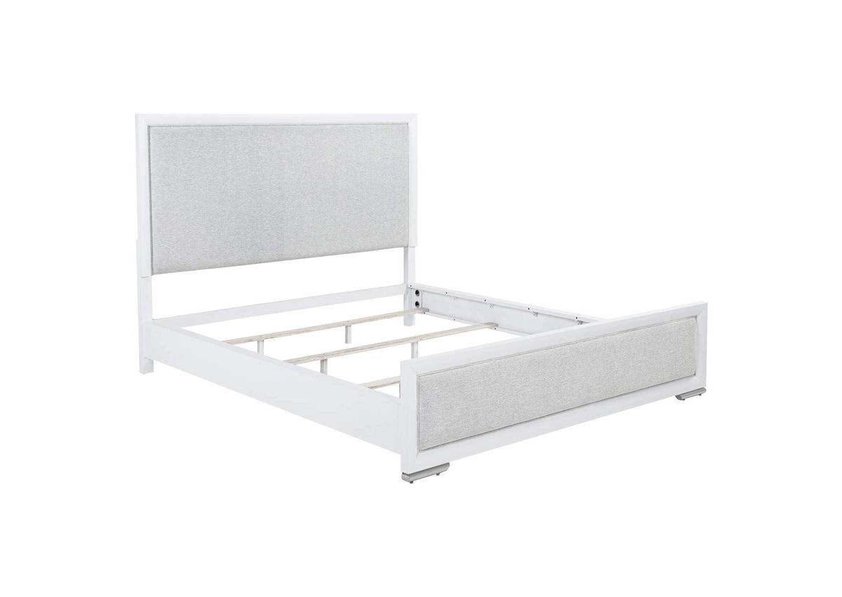 225071KW Gracemont 57-inch California King Panel Bed Grey and White