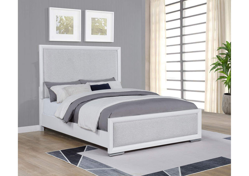 225071Q Gracemont 57-inch Queen Panel Bed Grey and White