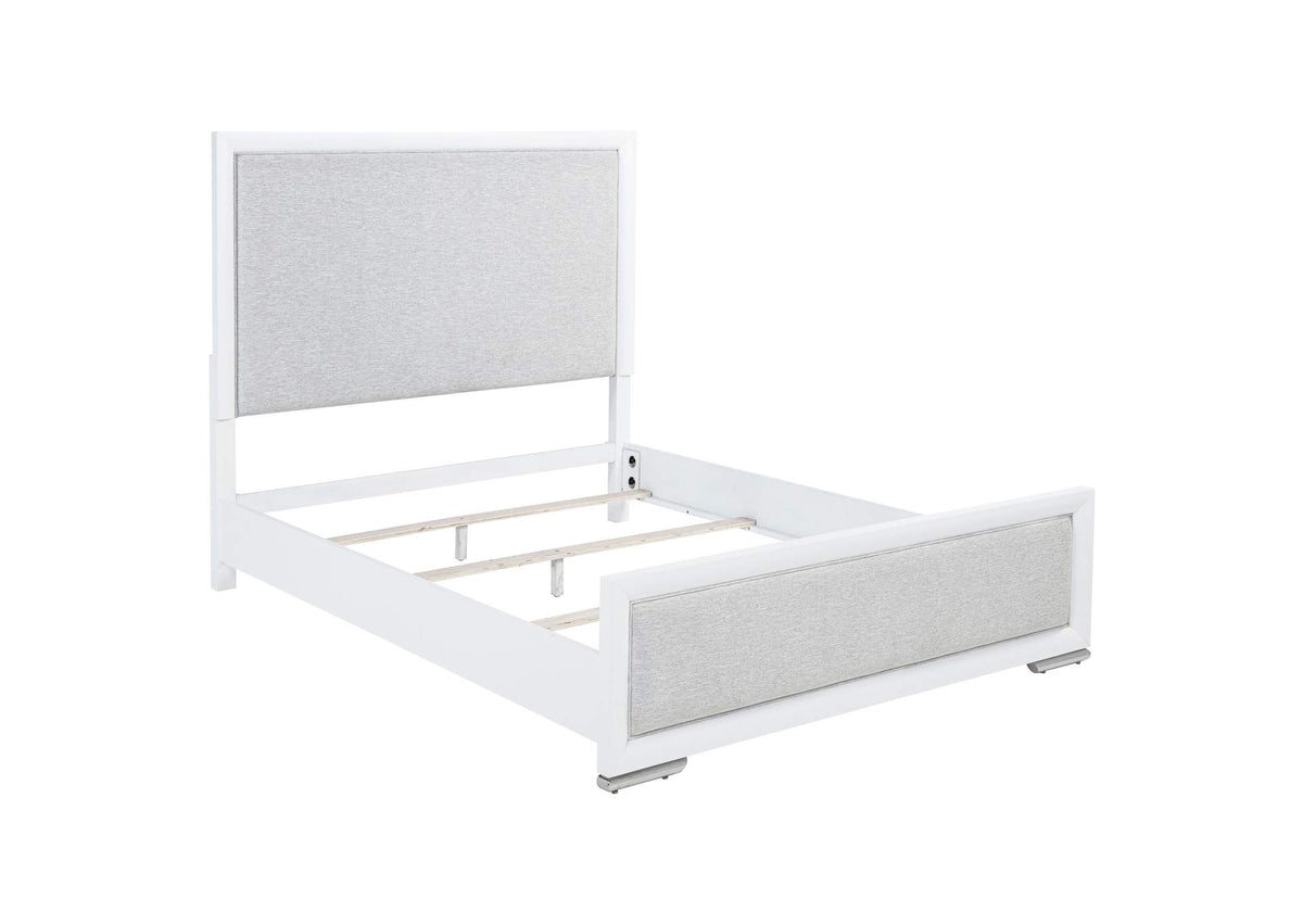 225071Q Gracemont 57-inch Queen Panel Bed Grey and White