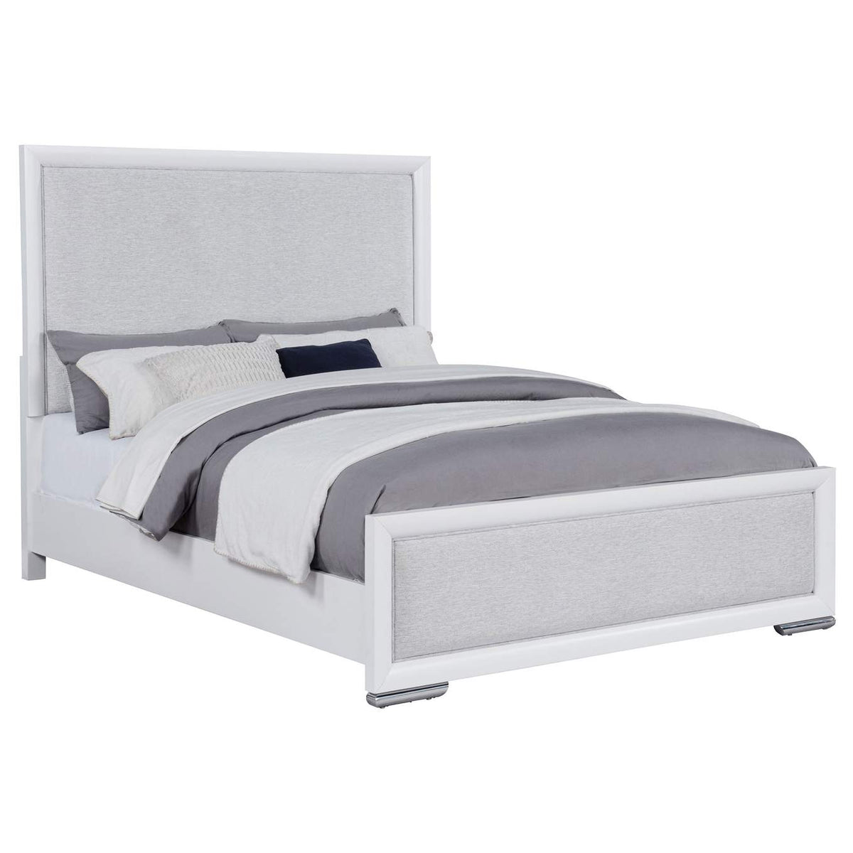 225071Q Gracemont 57-inch Queen Panel Bed Grey and White