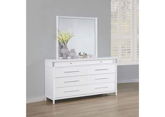 225073M Gracemont 8-drawer Bedroom Dresser with Mirror White