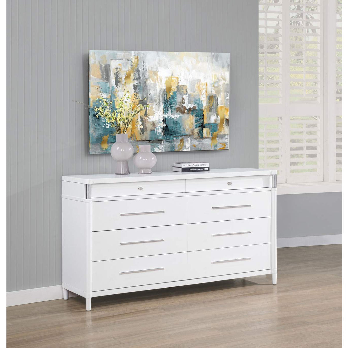 225073 Gracemont 8-drawer Bedroom Dresser Cabinet White
