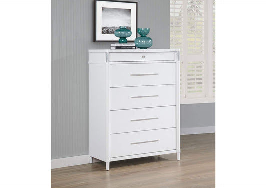 225075 Gracemont 5-drawer Bedroom Chest of Drawers White