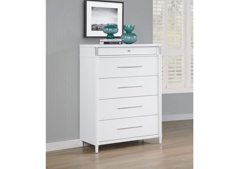 225075 Gracemont 5-drawer Bedroom Chest of Drawers White