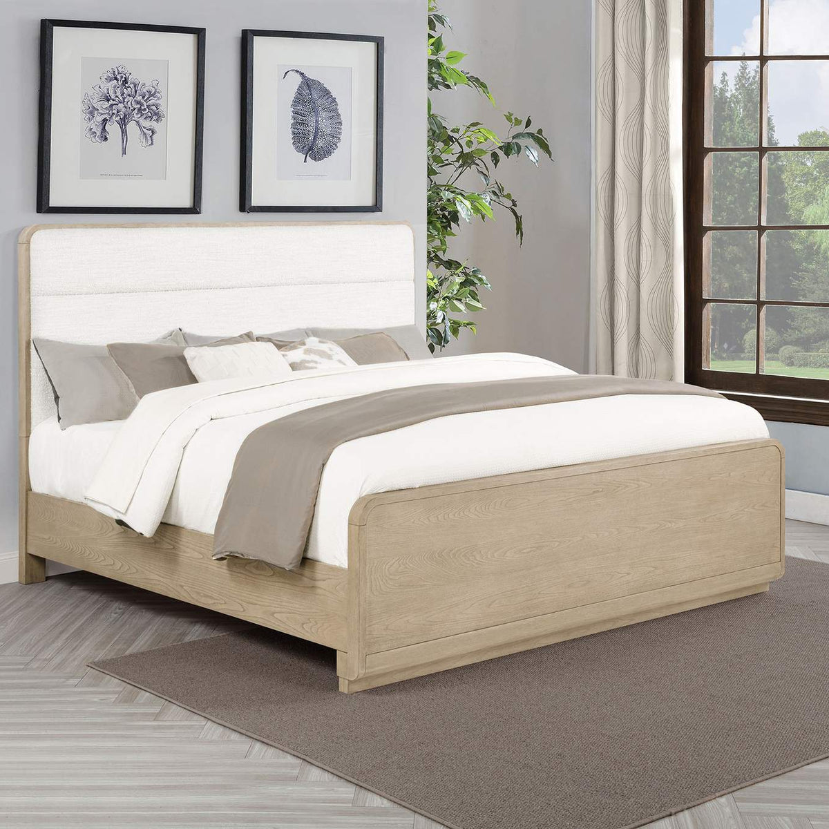225081KE Ladera 56-inch Eastern King Panel Bed Light Elm