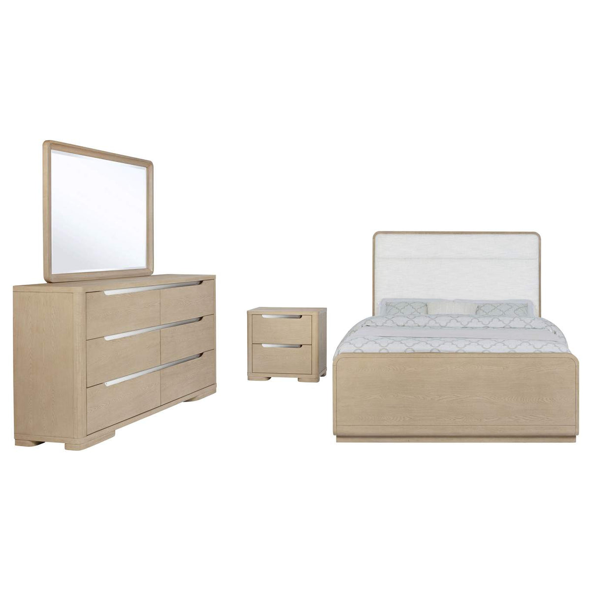 225081KW-S4 Ladera 4-piece California King Bedroom Set Light Elm