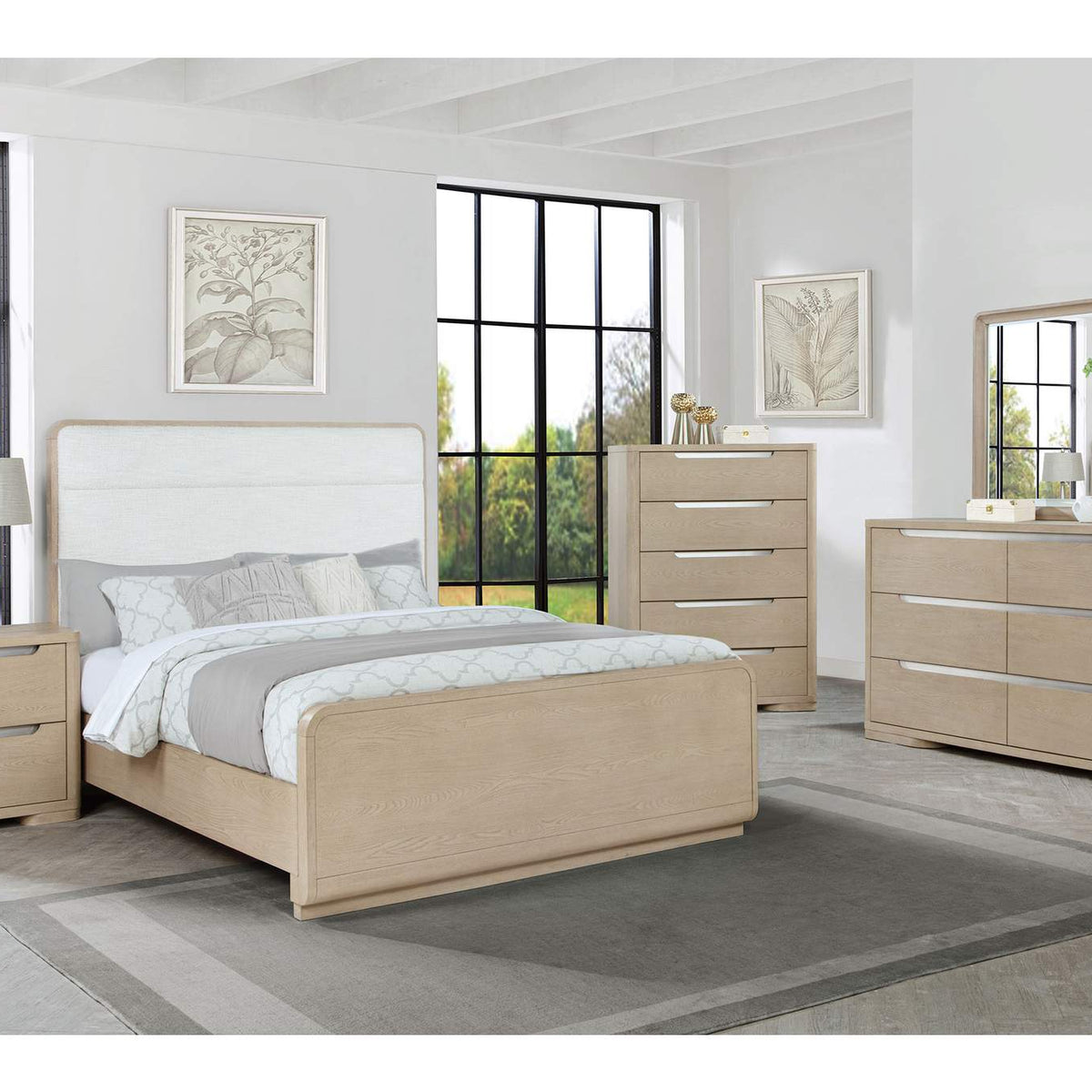 225081KW Ladera 56-inch California King Panel Bed Light Elm